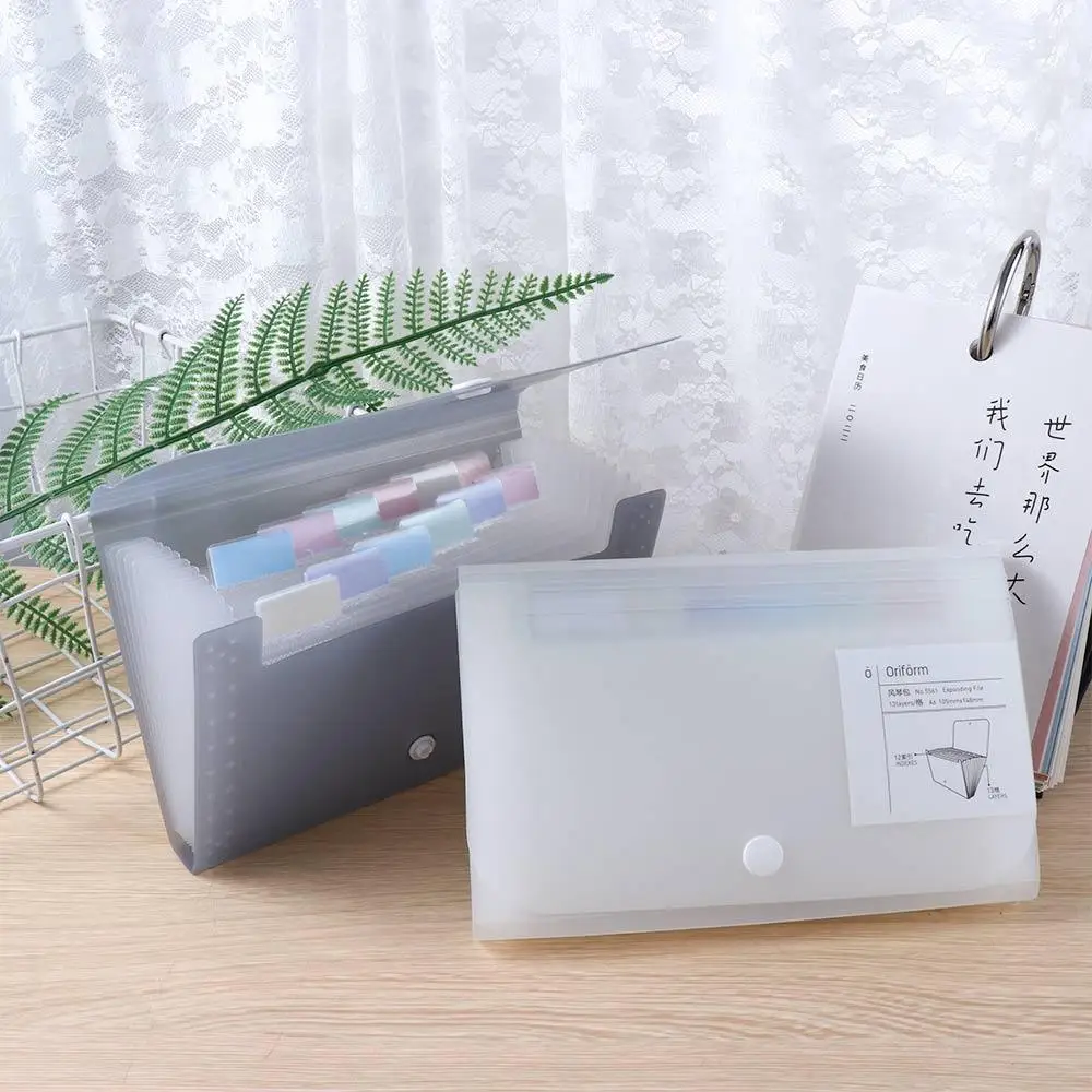 1 Pc Plastic Filing Products Receipt File Bag Accordian File Filing Box Multifunctional File Case School Supplies