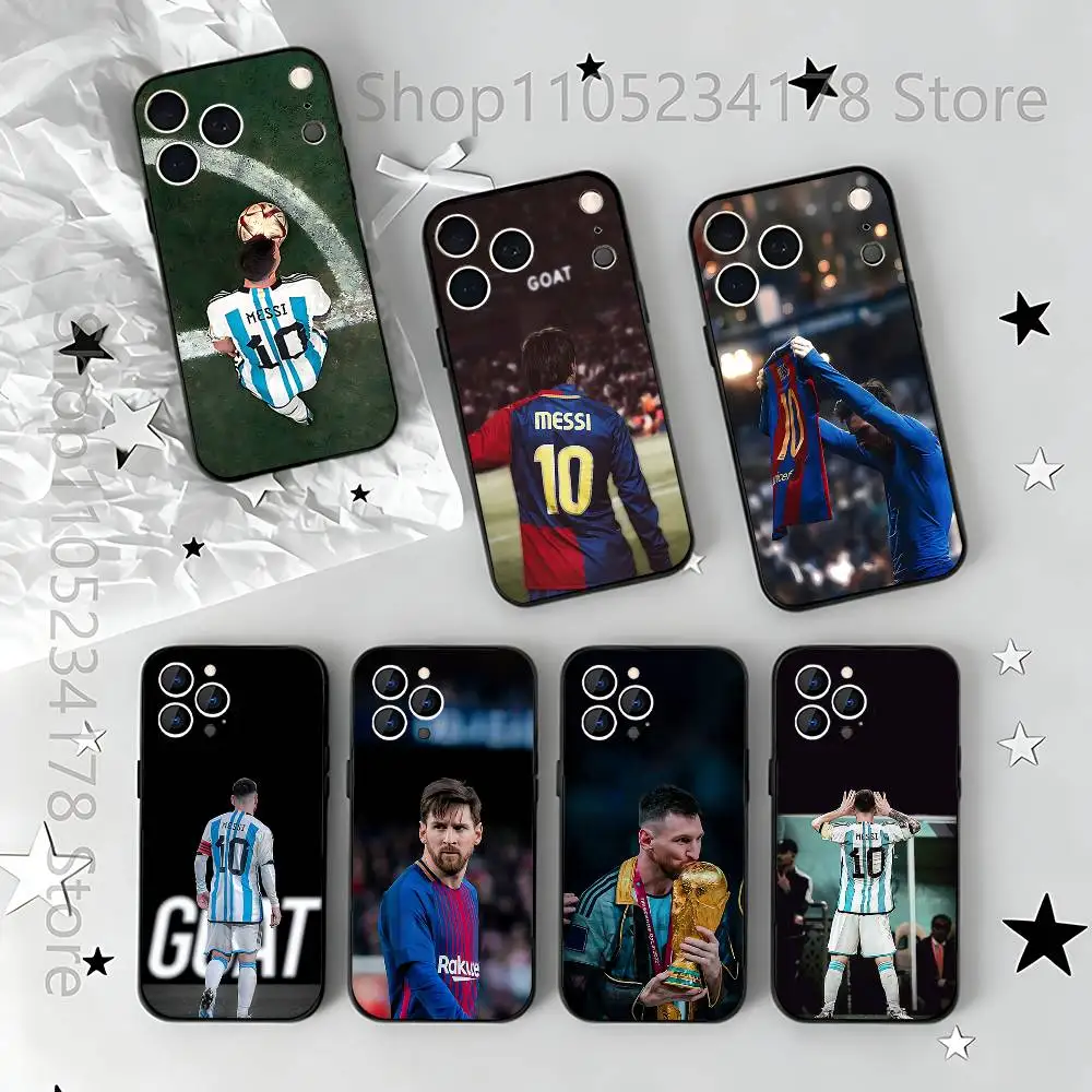 

No. 10 M-Messi Football Black Soft Case For iPhone 17 13 14 15 11 16 12 Pro Max Pro Max Plus E Air Mini Phone Cover Shell