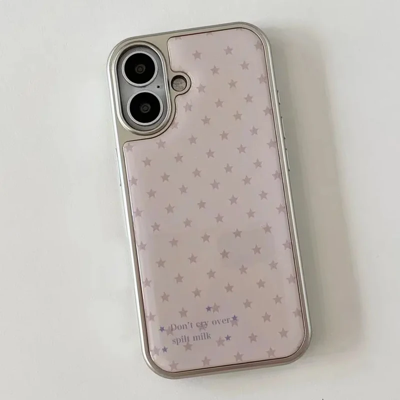 Korean Ins Girl Heart Pink Star Personalized Drop Glue Phone Case For Samsung Galaxy S23 FE S24 PLUS S25 ULTRA S26 EDGE Cover view 4