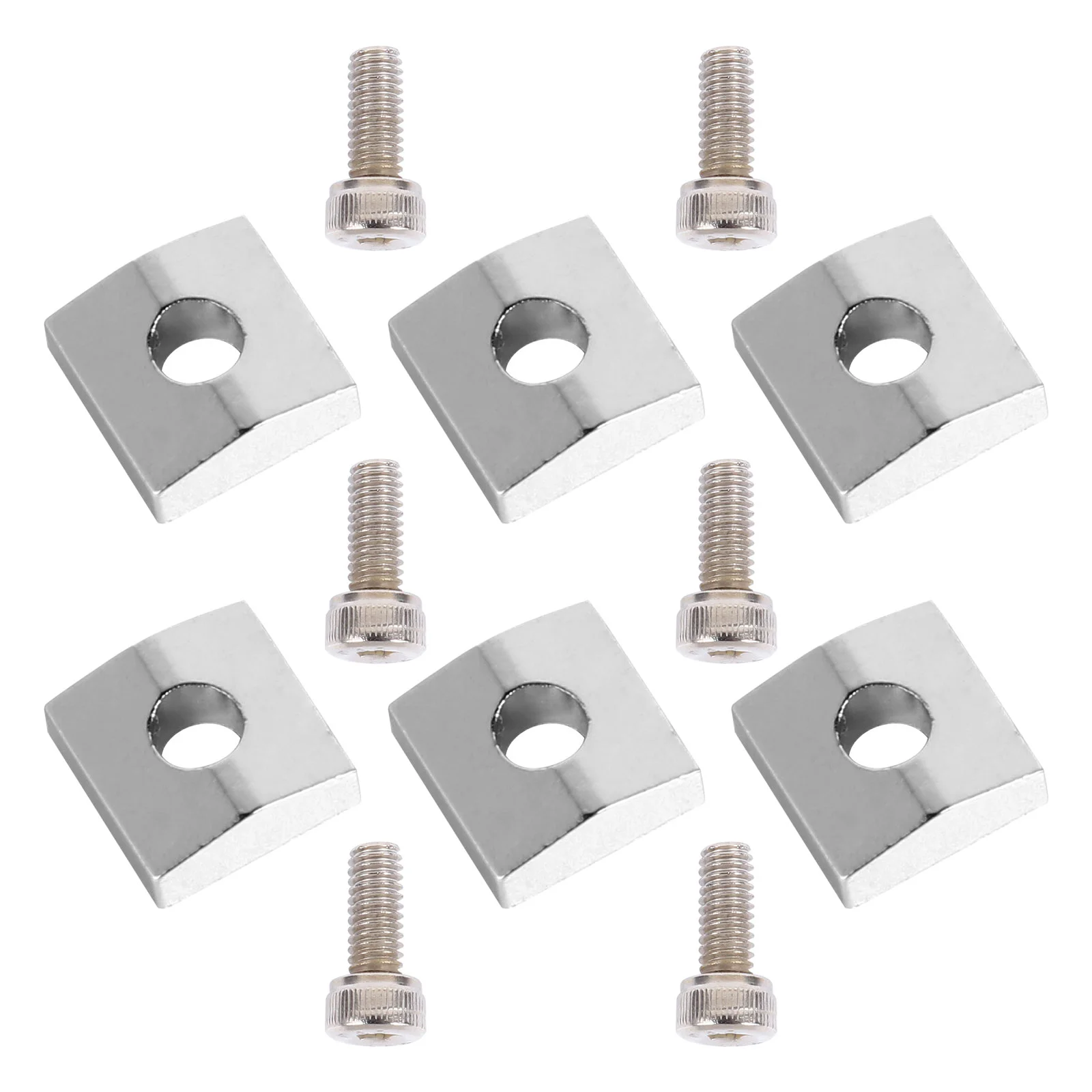 

2 Sets Guitars Electric String Lock Locking Nut Clamps with Screws Tremolo Bridge Parts Iron Blocks Silver