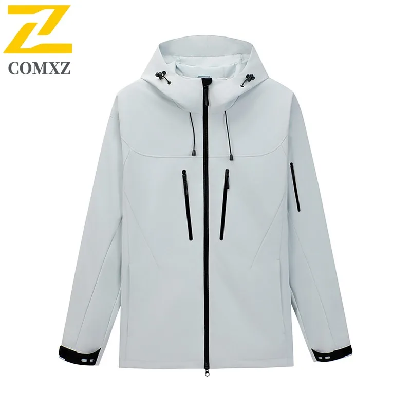 

COMXZ ​ Мужская куртка с капюшоном для приключений на открытом воздухе, ветрозащитное легкое пальто, удобная уличная одежда, мужская одежда для городских исследований
