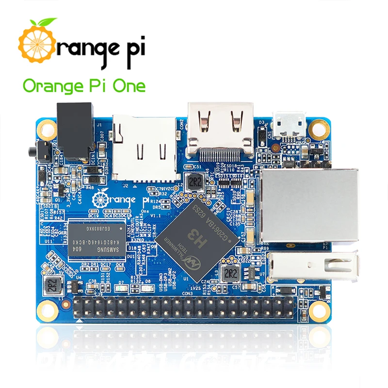 Orange Pi Oneクアッドコアミニシングルボード、Android、Ubuntu、Debian、512MB、1GB、H3をサポート