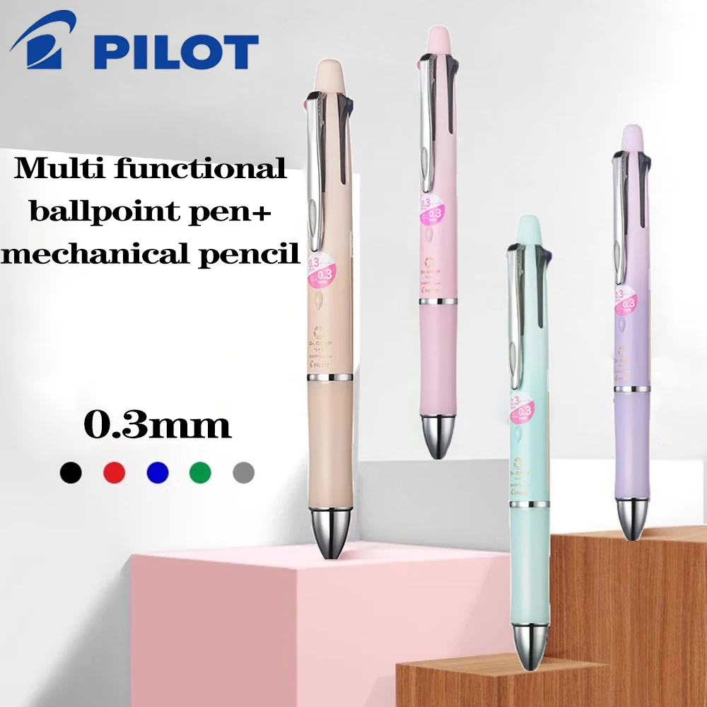 

1PC PILOT Dr. Grip 4+1 Multifunctional Pen 0.3mm 4-color Ballpoint Modular Pen 0.3mm Mechanical Pencil Kawaii Stationery
