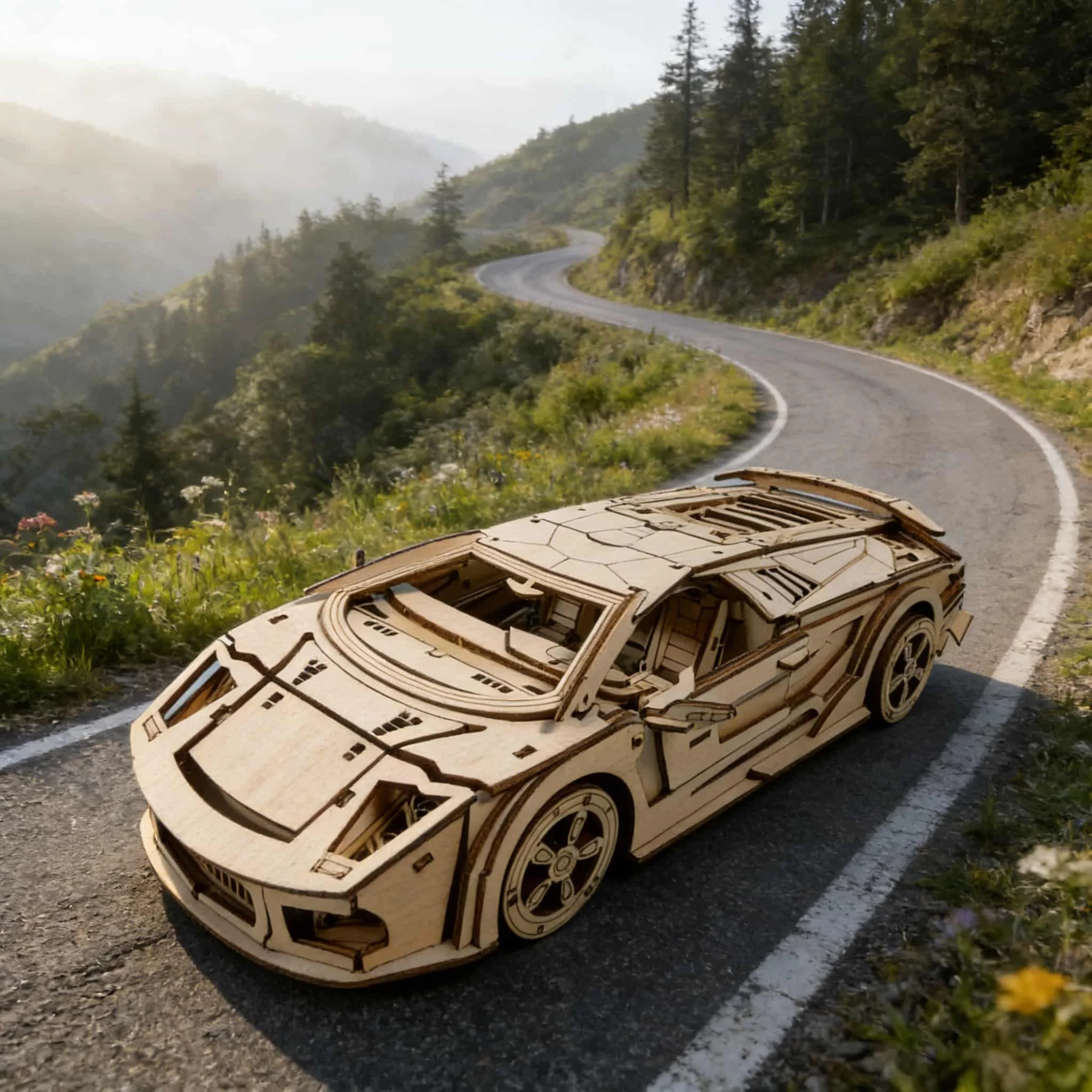 

Сборная 3D-модель спортивного автомобиля из дерева, конструктор, креативный подарок, декор для дома, уникальный подарок