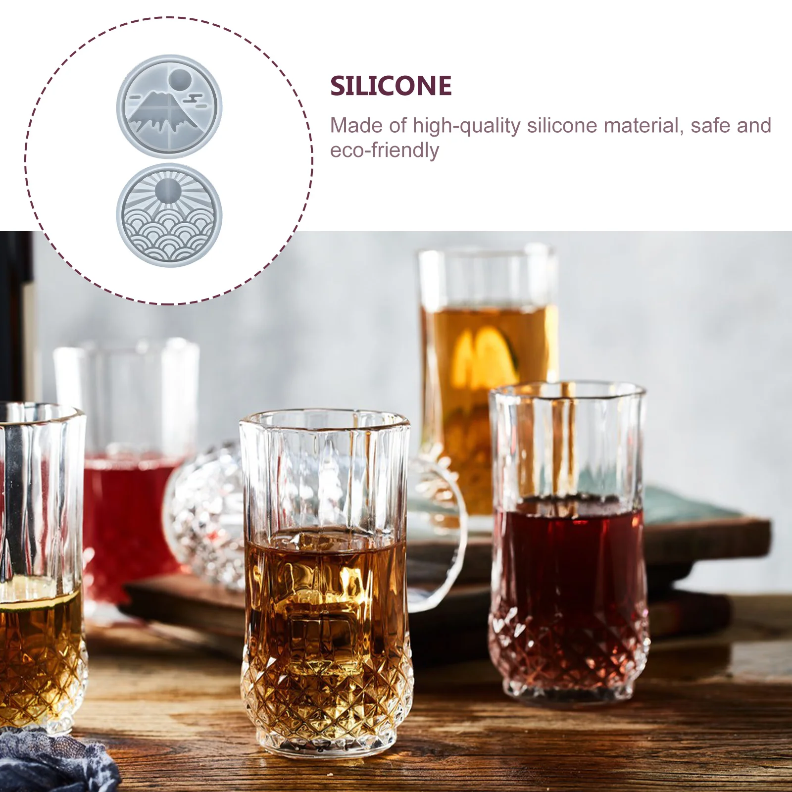 

2pcs Silicone Coaster Mold Creative Cup Mat Casting Mold For Diy Epoxy Crafts Making Easy Demoulding Unique Handicrafts