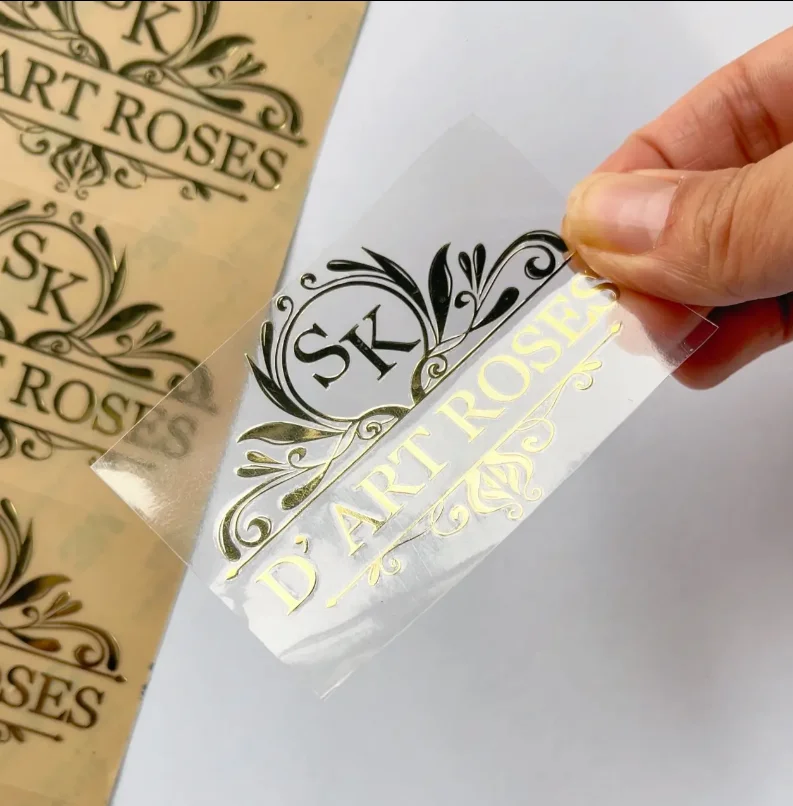 Customized permanent self-adhesive labels for commercial logos, waterproof 3D metal transfer stickers, and product packaging