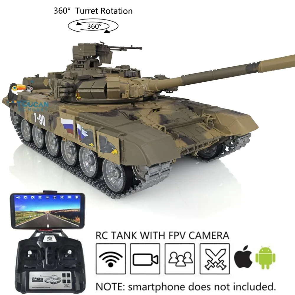 Russland T90 3938 HENG LONG 1/16 RC Panzermodell 7,0 Passen Sie FPV 360 an °   Turret Metal Tracks Infrarot Combating RC Toy TH17857