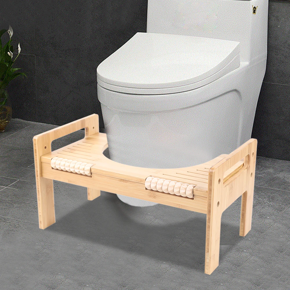 Wooden Toilet Stool Adult Toilet Stool Bamboo Toilet Stool Wood Massage Design Hemorrhoids Constipation Bloating