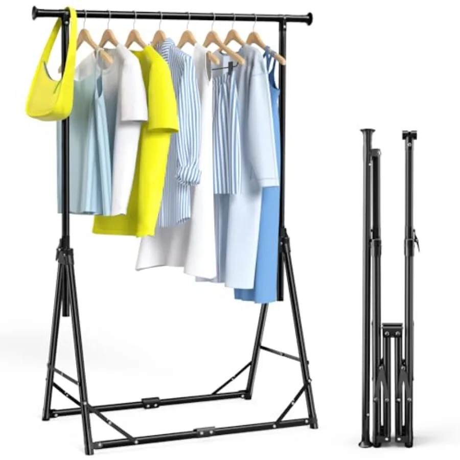 

Foldable Clothes Rack 64.5''H with 4 Levels Adjustable Height Portable Garment Rack for Travel Camping Drying RV Indoor Outdoor