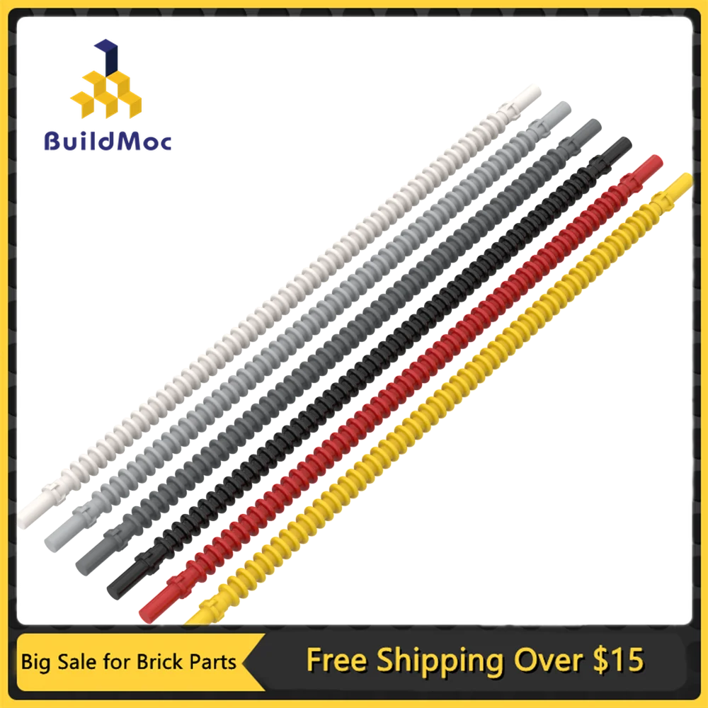 1Pc MOC Parts 57539 Flexible Ribbed Hose 8mm Ends 19L Compatible Bricks DIY Assmble Building Blocks Particle Kid Puzzle Toy