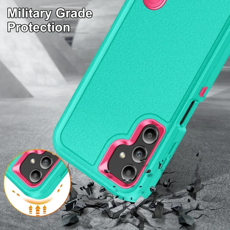 Funda resistente 3 en 1 para Samsung Galaxy S25 S22 S24 Ultra Plus S23FE, con soporte y protección completa 6