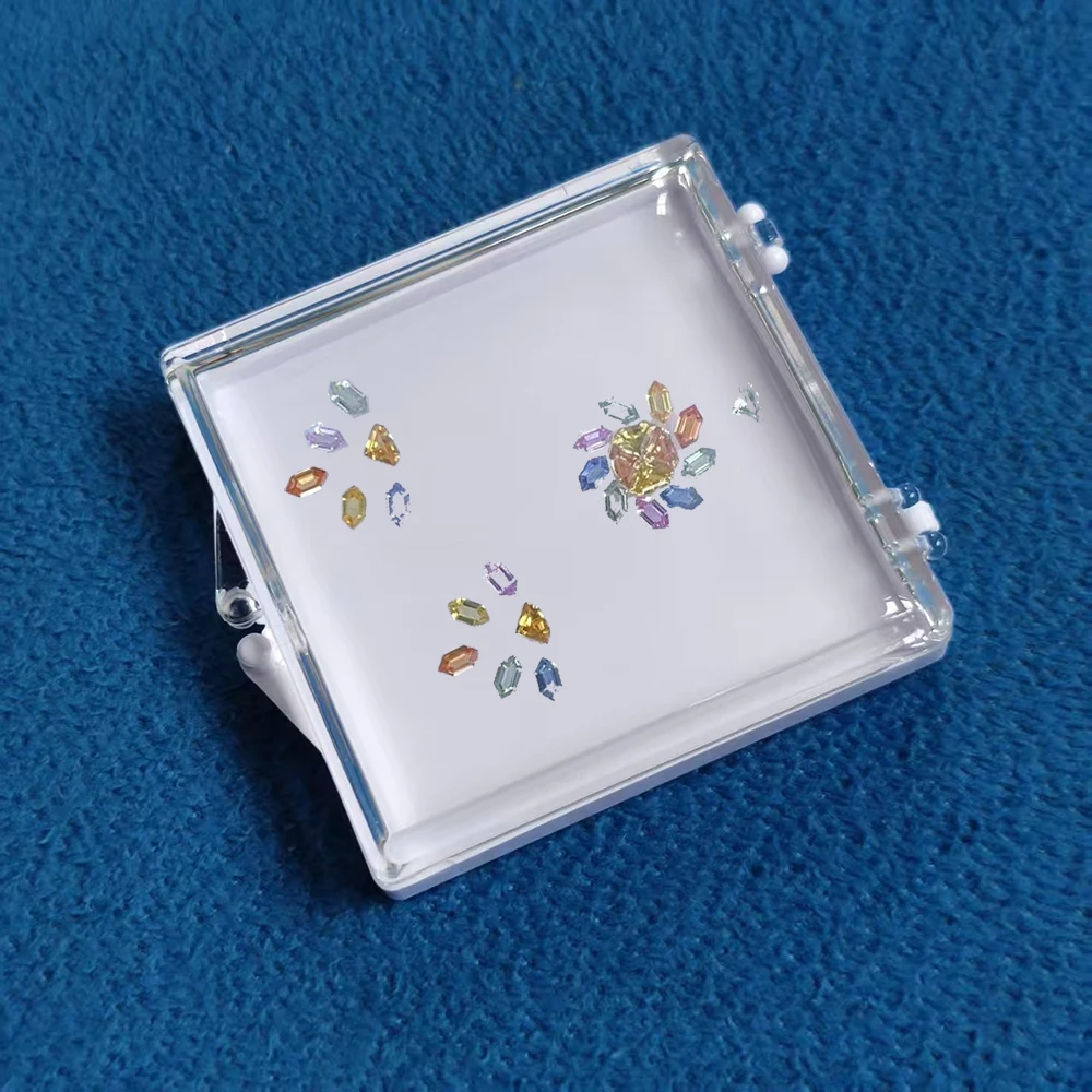 4Pcs Sticky Gemstone Storage Box Gem Display Organizer Clear Adhensive Stone Zircon CZ Tray Loose Diamond Jewelry Packaging Box