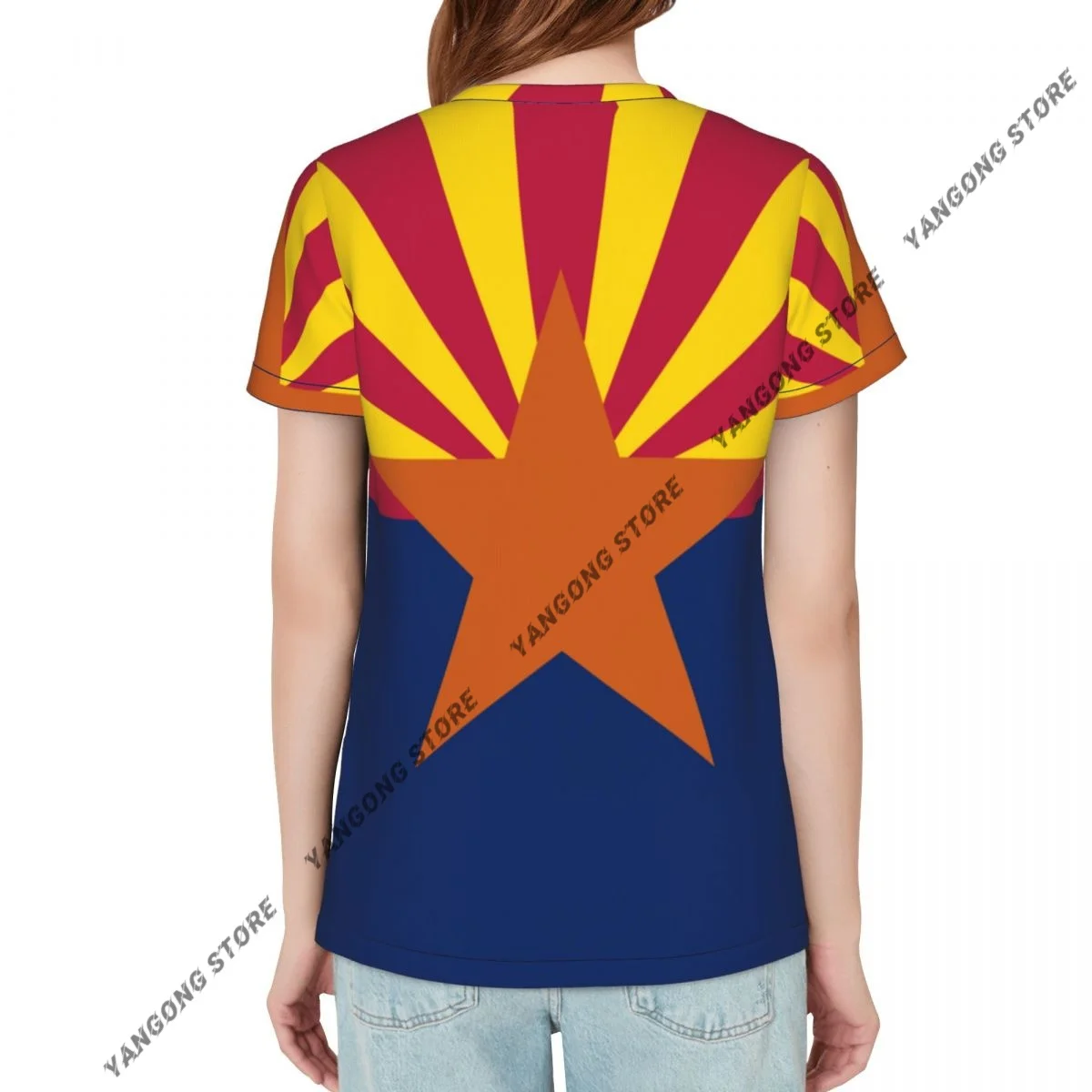 Women's T-shirt Flag Of Arizona Tshirt Women Casual O-Neck Short Sleeve Tops Tees Clothing