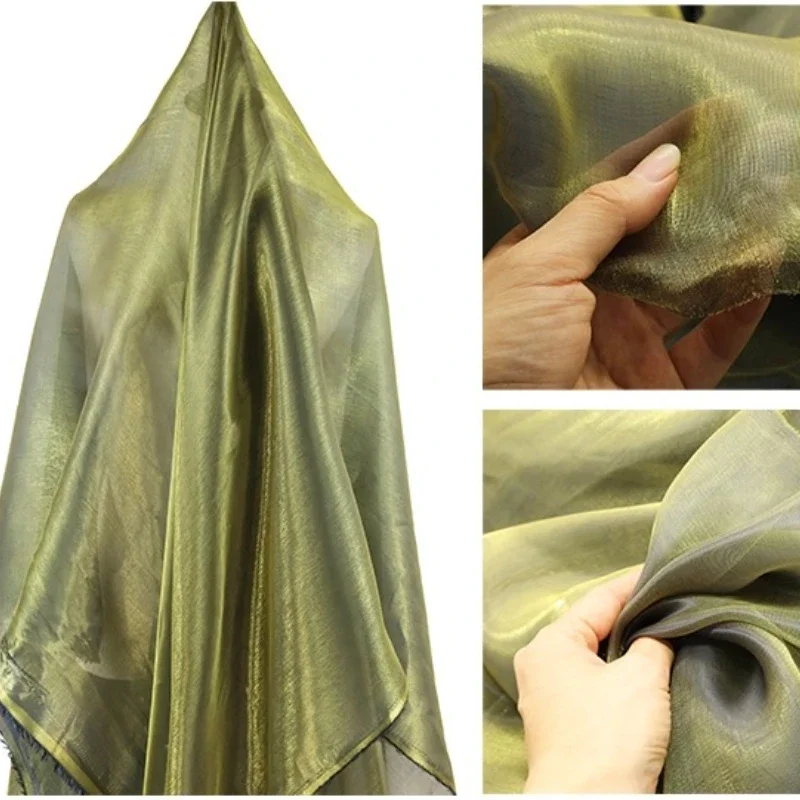 Iriserende organza stof Zacht transparant doorschijnend materiaal Glinsterende afwerking voor jurk Jurk Sluier Podiumdecoratie Evenementstyling