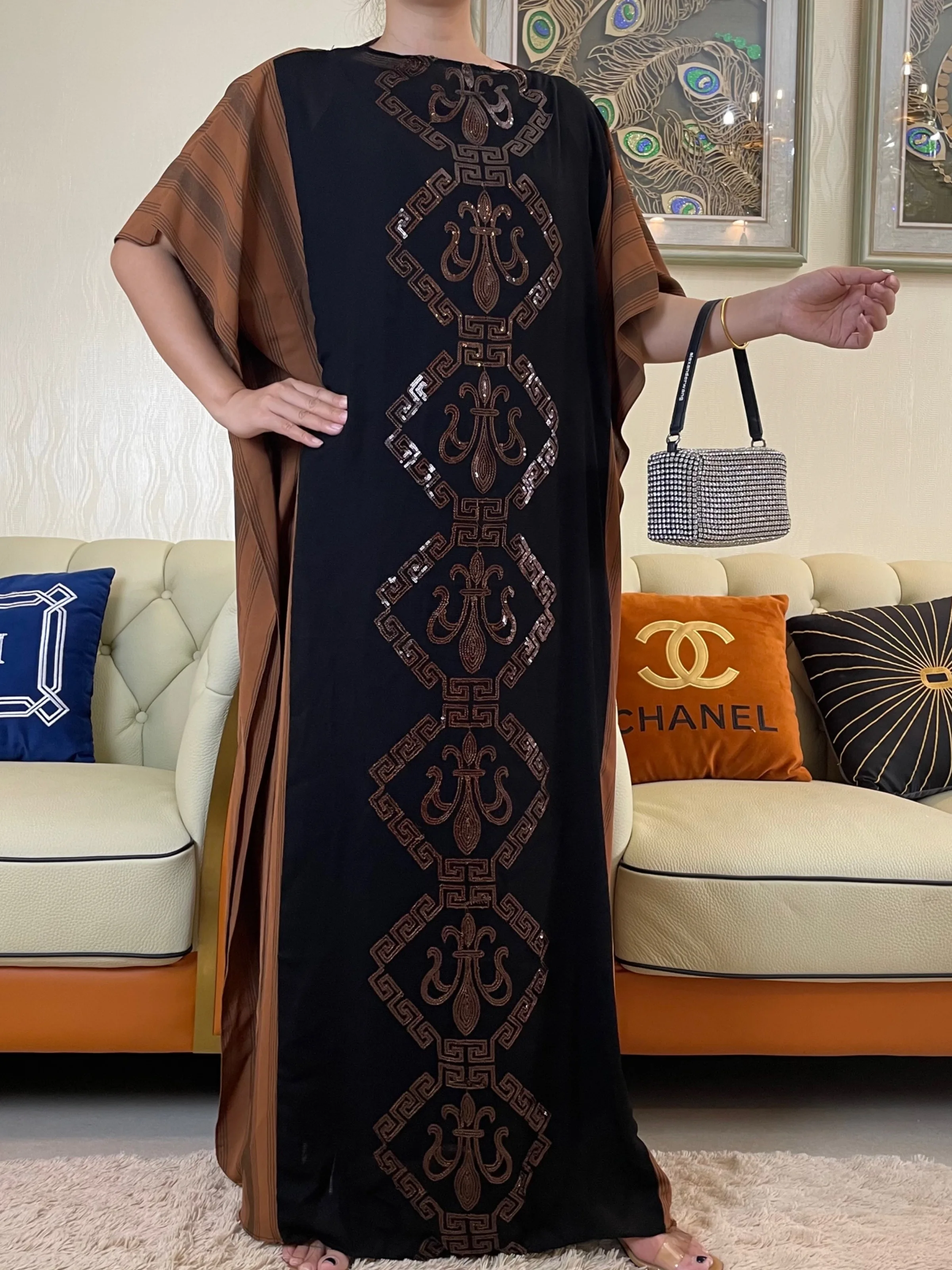 2022 Ramadan Abaya Dubai Kaftan Muslim Autumn Dress African Evening Sequins Embroidery Robe Caftan Islam Clothing Djellaba Femm