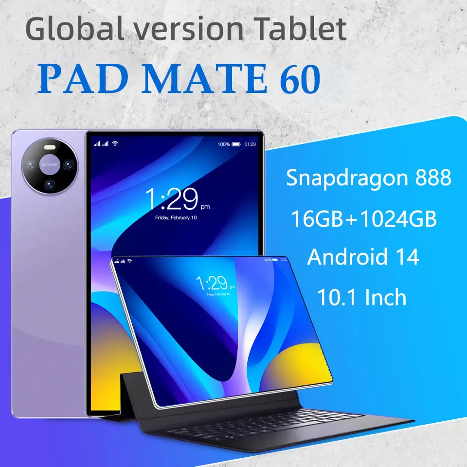 

2025 NEW Tablet PC 10.1Inch Android 14 Snapdragon 888 16GB+1TB Dual SIM 5G WiFi Mini Tablets