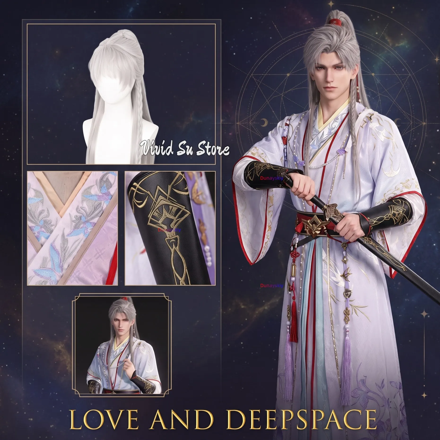 Costume de cosplay Sword and Petal : Épée Ancienne Xavier, Admiration des Fleurs, Complete Love and Deepspace Aster : Jeu de style chinois