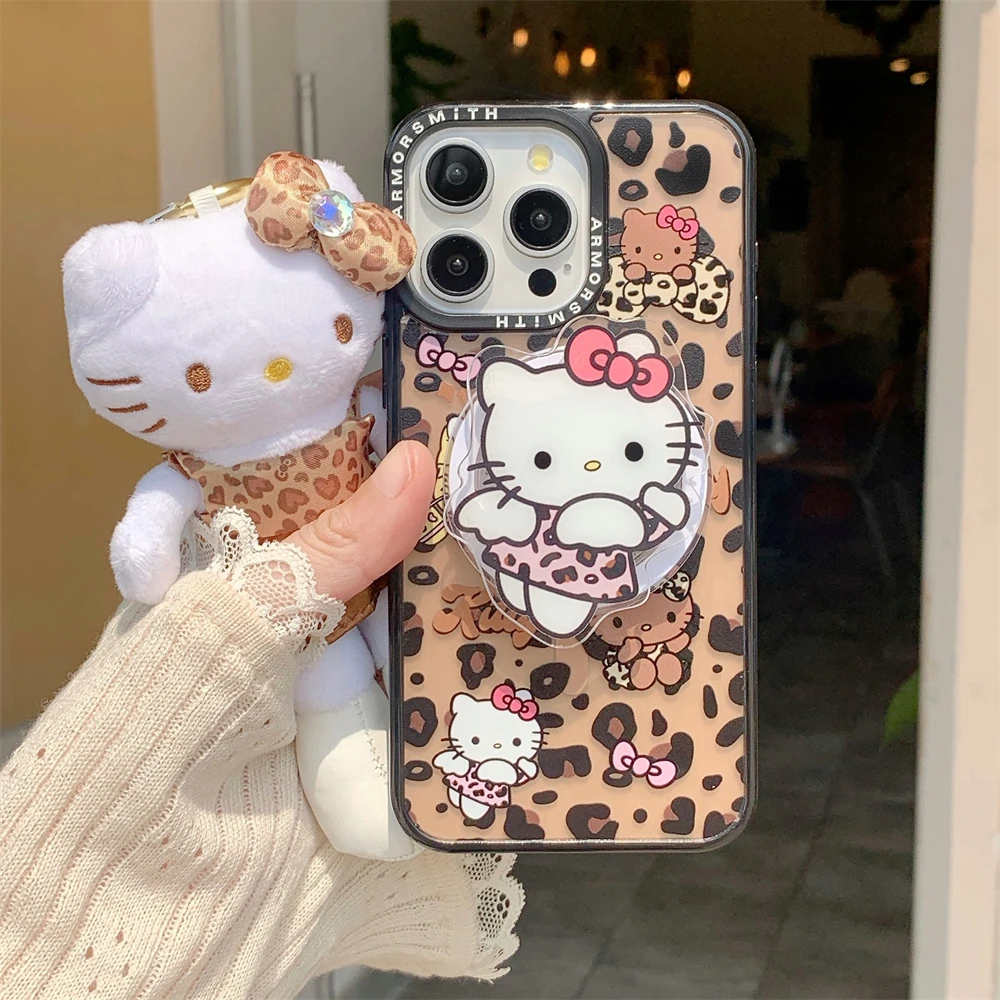 آيفون 17 16 15 14 13 12 برو ماكس 11 14Plus 16e 17air حافظة شحن لاسلكي مغناطيسي Magsafe غطاء شل ليوبارد مرحبا كيتي #5