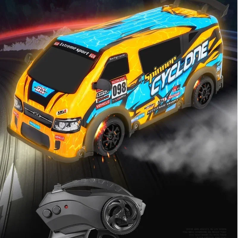 

1/24 RC высокоскоростной дрифт-фургон с дистанционным управлением гоночный автомобиль крутые огни детская игрушка полноприводный конкурентоспособный автомобиль 15 км/ч подарки