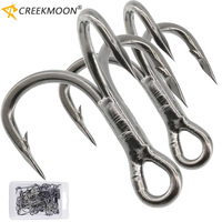 6 Times Treble Hooks for Big Game 50/20pcs Bluefish Salmon Kingfish 8# 6# 4# 2# 6X Strong Treble Sea Fishing Hooks for Saltwater