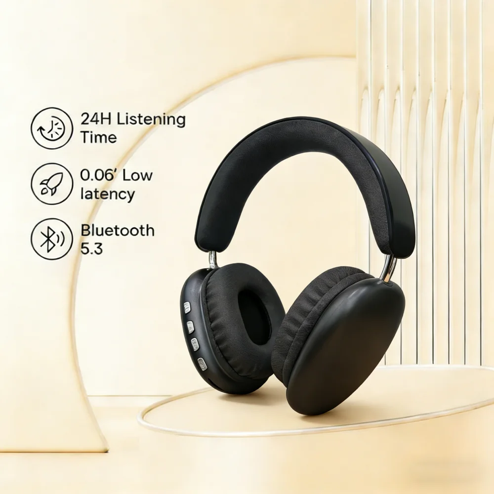TD-20 Wireless Headphone 3D Spatial Audio Earphone Bluetooth 5.3 Headset 40mm Driver Over Ear Headphone 24H for Mobile Phone PC