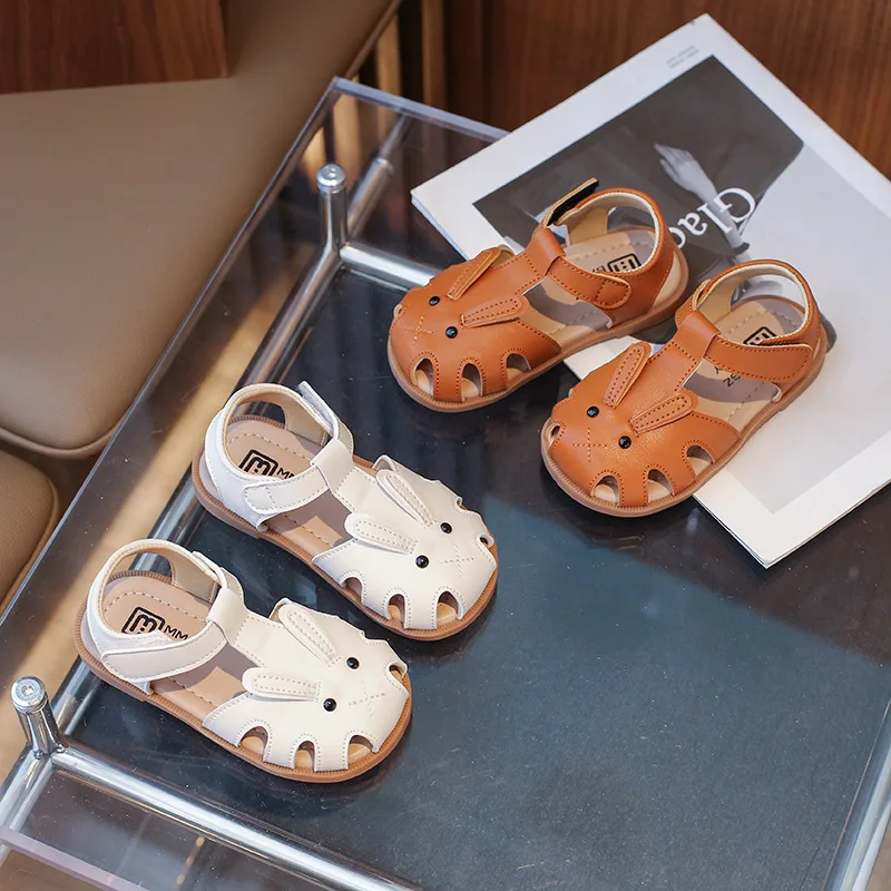 

Kids Summer Fashion Platform Sandals Girls Strap Beach Soft Sole Princess Shoes Woman Cartoon Rabbit Ear Versatile Child Sandals