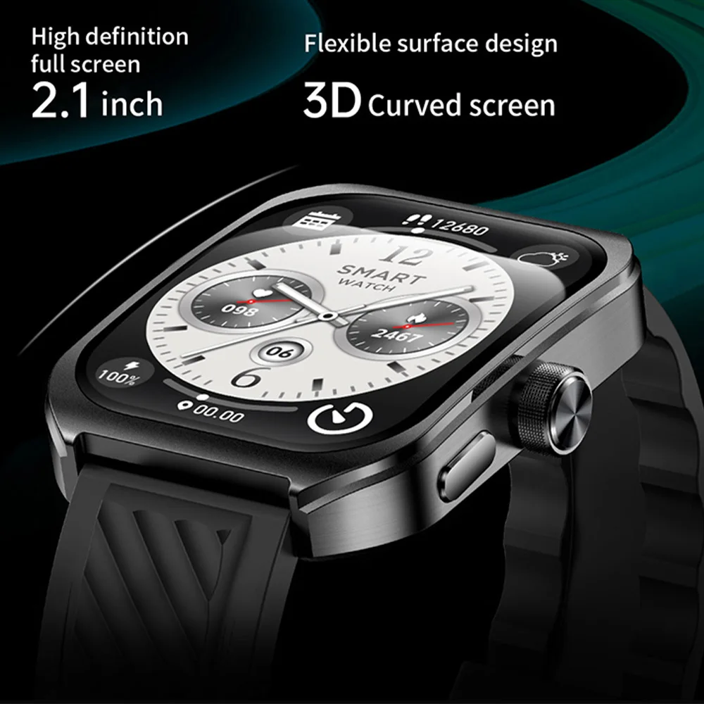 سطح الأعمال Smartwatch الرجال 2.1 HD البوصلة BT معدل ضربات القلب خطوة دعوة الارتفاع ضغط الهواء ساعة 100 + أوضاع رياضية ساعة رياضية