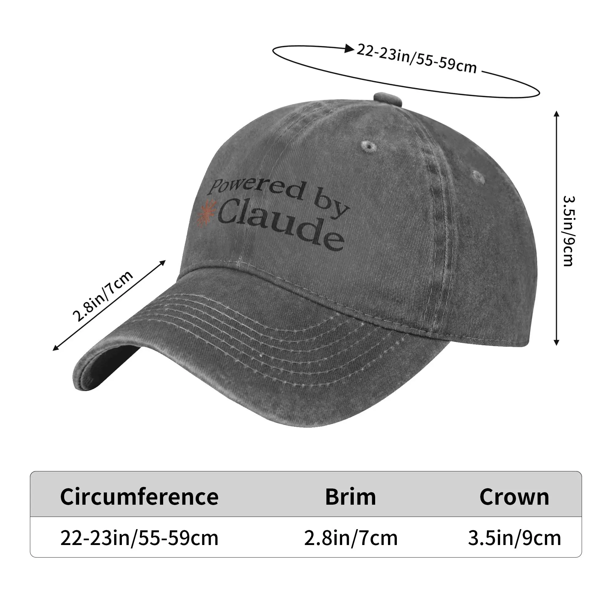 Powered By Claude Lightweight Casual Baseball Cap  Kpop Rock Trucker Hat Summer Breathable Unisex-Teens Fashion Snapback Cap