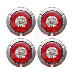 1/2/4x Round LED Tail Light 12V/24V Truck Brake Stop Light Turn Reverse Signal Trailer Led Rear Tail Light Car Turn Signal Light