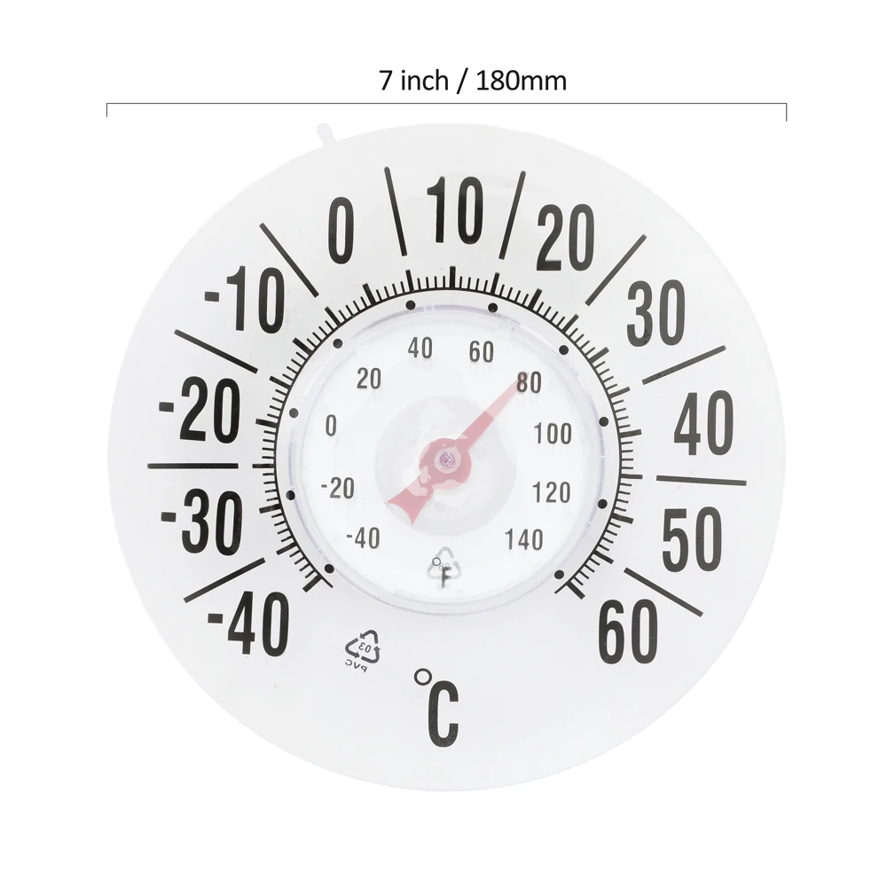 Window Thermometer, Plastic Window Thermometer, Outdoor Window Thermometer With Suction Cup, Thermometer For Home Outdoor, Home