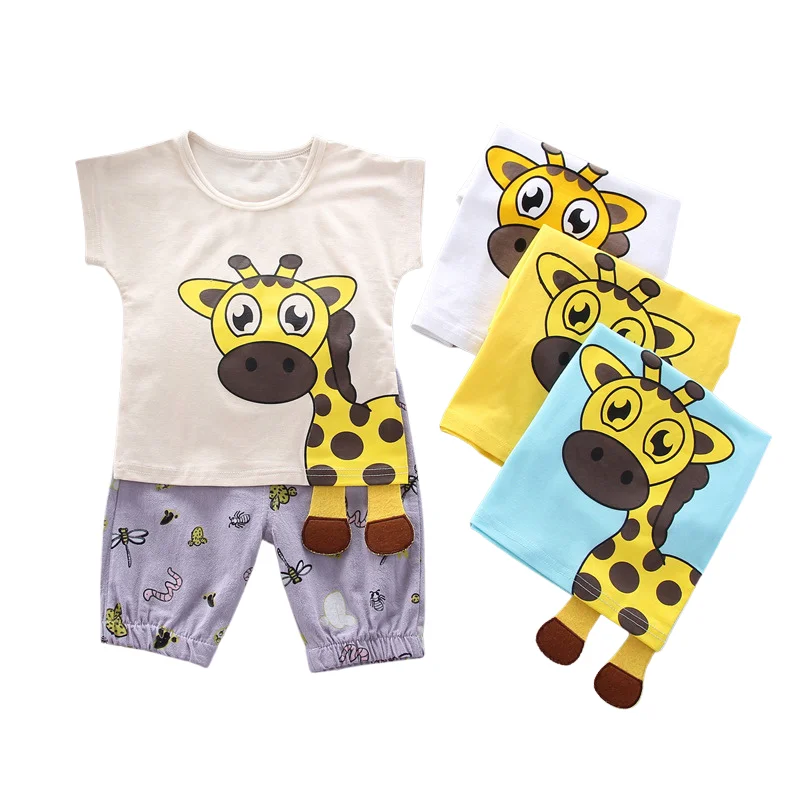 

Summer Infant Newborn Cotton Short Sleeves Clothes Suits Tops + Pants Baby Toddler Boy Clothing Sets Kids Children Girl Outfits