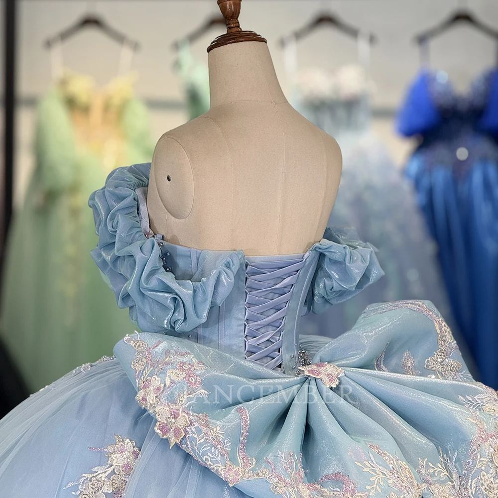 فساتين Quinceanera قبالة الكتف الكرة ثوب الأورجانزا الحبيب الحلو 16 فستان تول حفلة عيد ميلاد vestidos de 15 سنة quinceañera #6