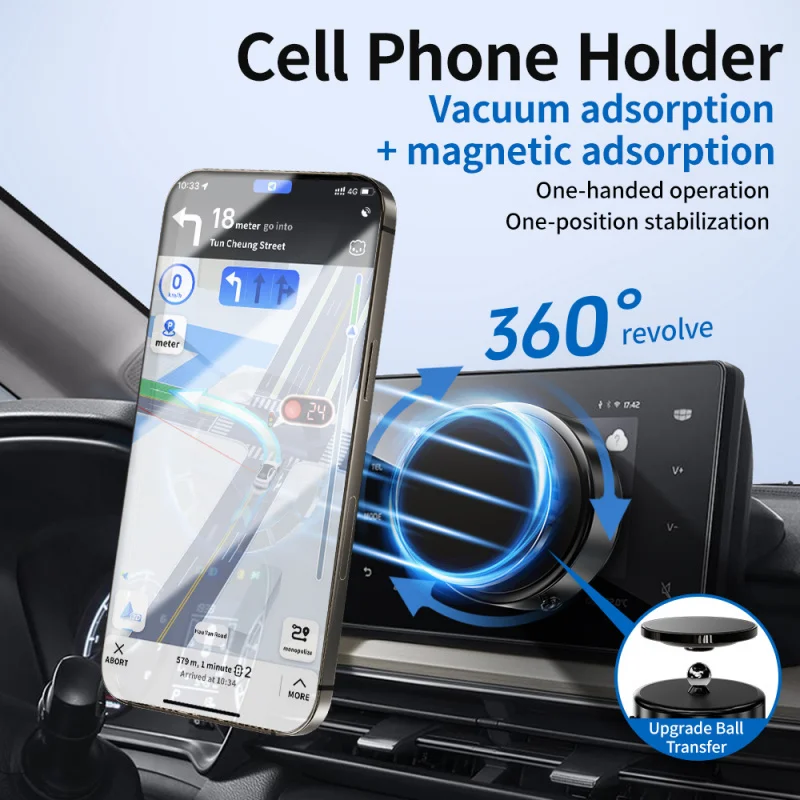 VOVUVA Car Magnetic Mount Electric Vacuum Adhesive Car Window Video Shooting Phone Holder