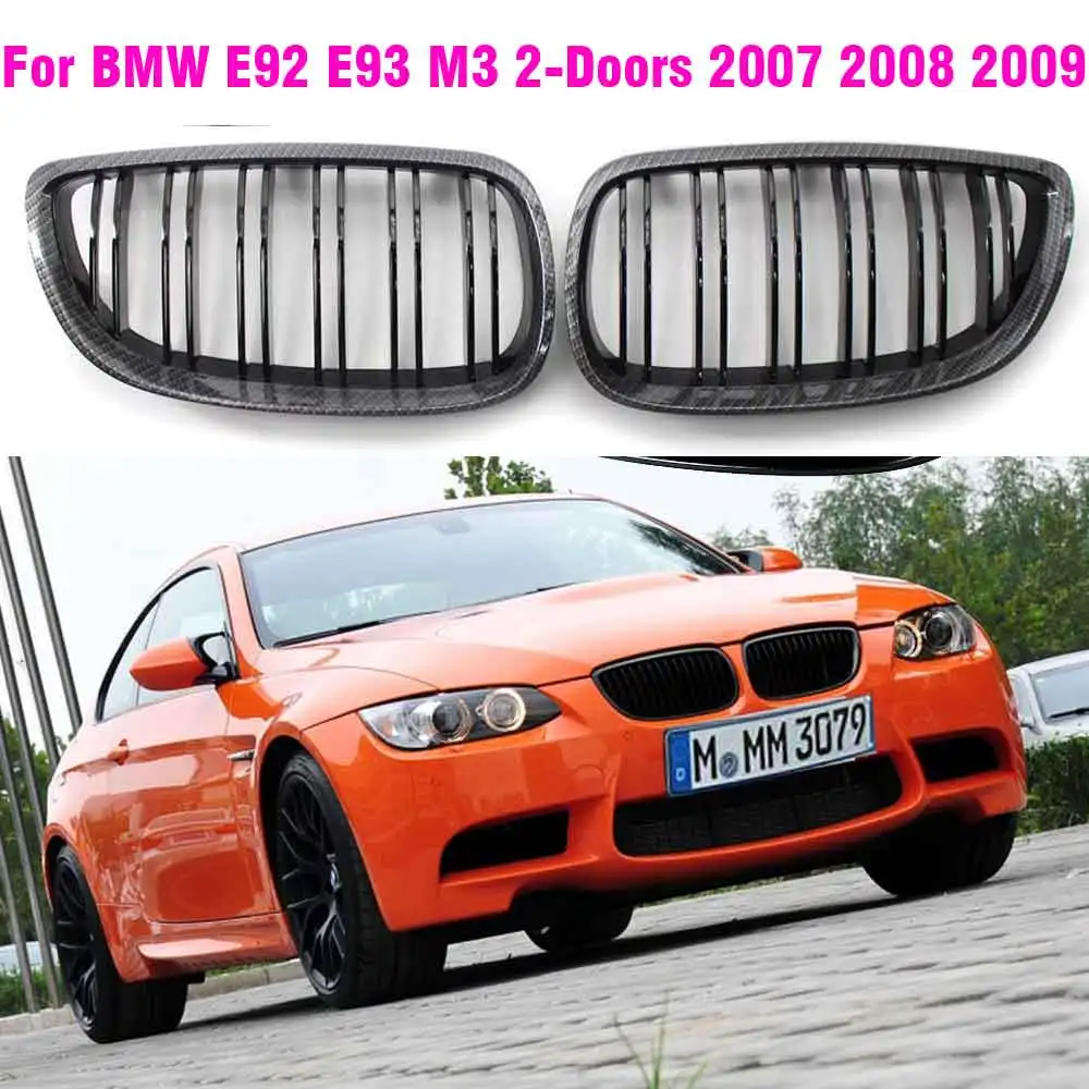 

Semi-carbon Fiber Color Front Kidney Fins Sport Grill Grille Black For BMW E92 E93 M3 2006 2007 2008 2009 3-Series 2 Doors Coupe