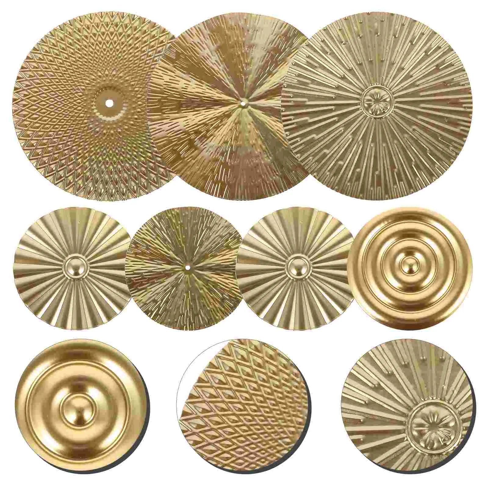 

Golden Disc Wall Hanging Bathroom Decor Rim Metal Decorations for Living Hallway Bedroom Women Elderly Hat