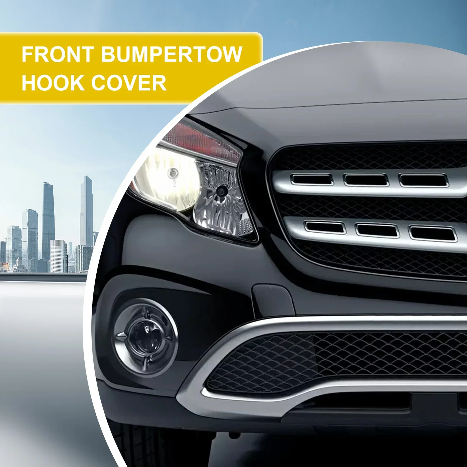 Osłona haka holowniczego przedniego zderzaka do Mercedes Benz GLA W156 X156 Facelift 2017-2020 z standardowym pakietem wyposażenia