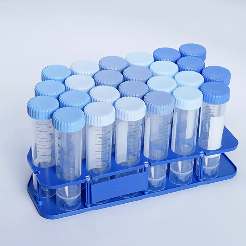 

25/pk 50ml centrifuge tube laboratory disposable plastic vertical flat bottom/sharp bottom partition with bracket sealed bottle