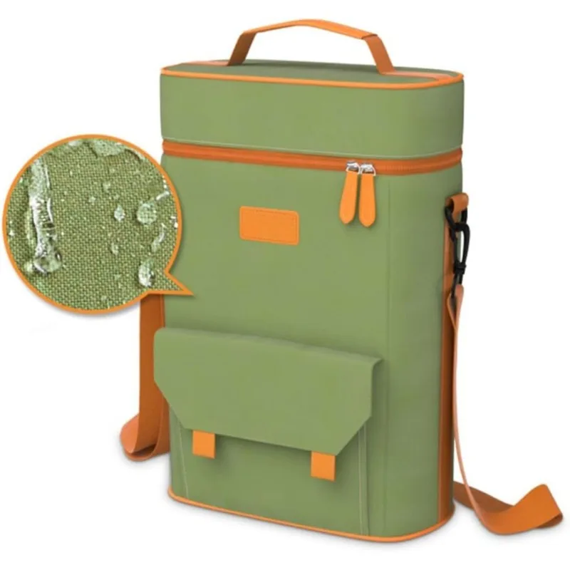 حقيبة النبيذ الأحمر، حقيبة عزل مبردة، حقيبة النبيذ الأحمر المحمولة المقاومة للماء مع كروس قابلة للطي