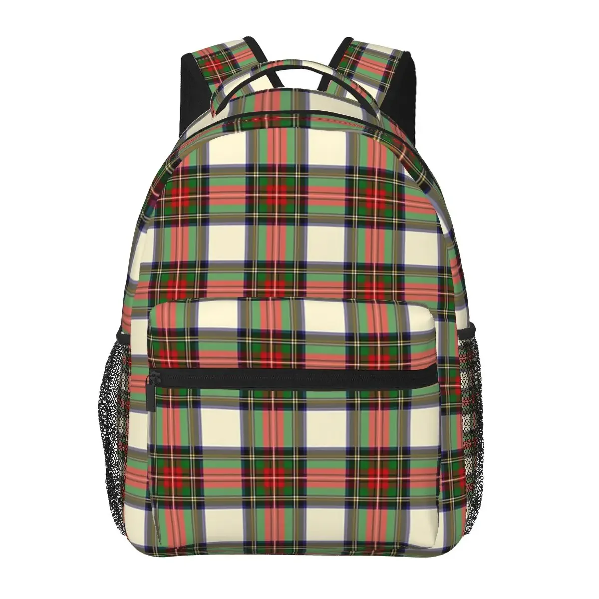 Stewart Dress Tartan Backpacks Boys Girls Bookbag Children School Bags Cartoon Travel Rucksack Shoulder Bag Large Capacity