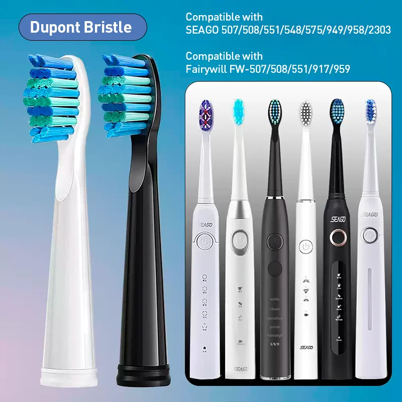 YUNCHI Replacement Electric Toothbrush Head Dupont Bristle Brush Refill For Fairywill Toothbrush