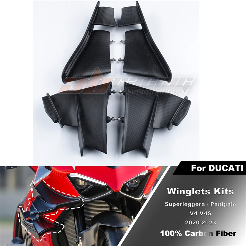 

Motorcycle Winglets Wing Kits Air Deflector For Ducati Superleggera Panigale V4 V4S 2020-2023 Full Carbon Fiber 100%