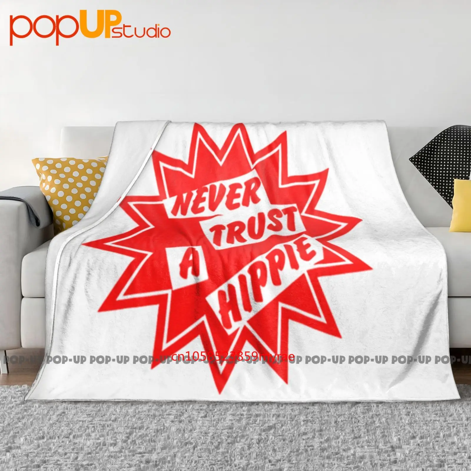 Never Trust A Hippie Punk Sex Pistols Glam Rock Glitter 70S Uk British Classic Pub Blanket Quilt Winter Sofa Cover Bed Covers
