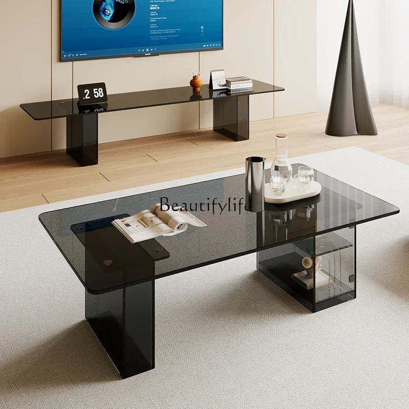 

yj32 Italian new acrylic coffee table living room home light luxury glass coffee table