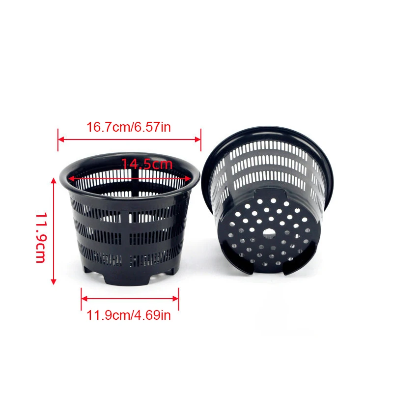 Potted Plant Flower Nursery Tray Basket Plastic Breathable Container Hanging Hole White Black Orchid Clear Mesh Cup