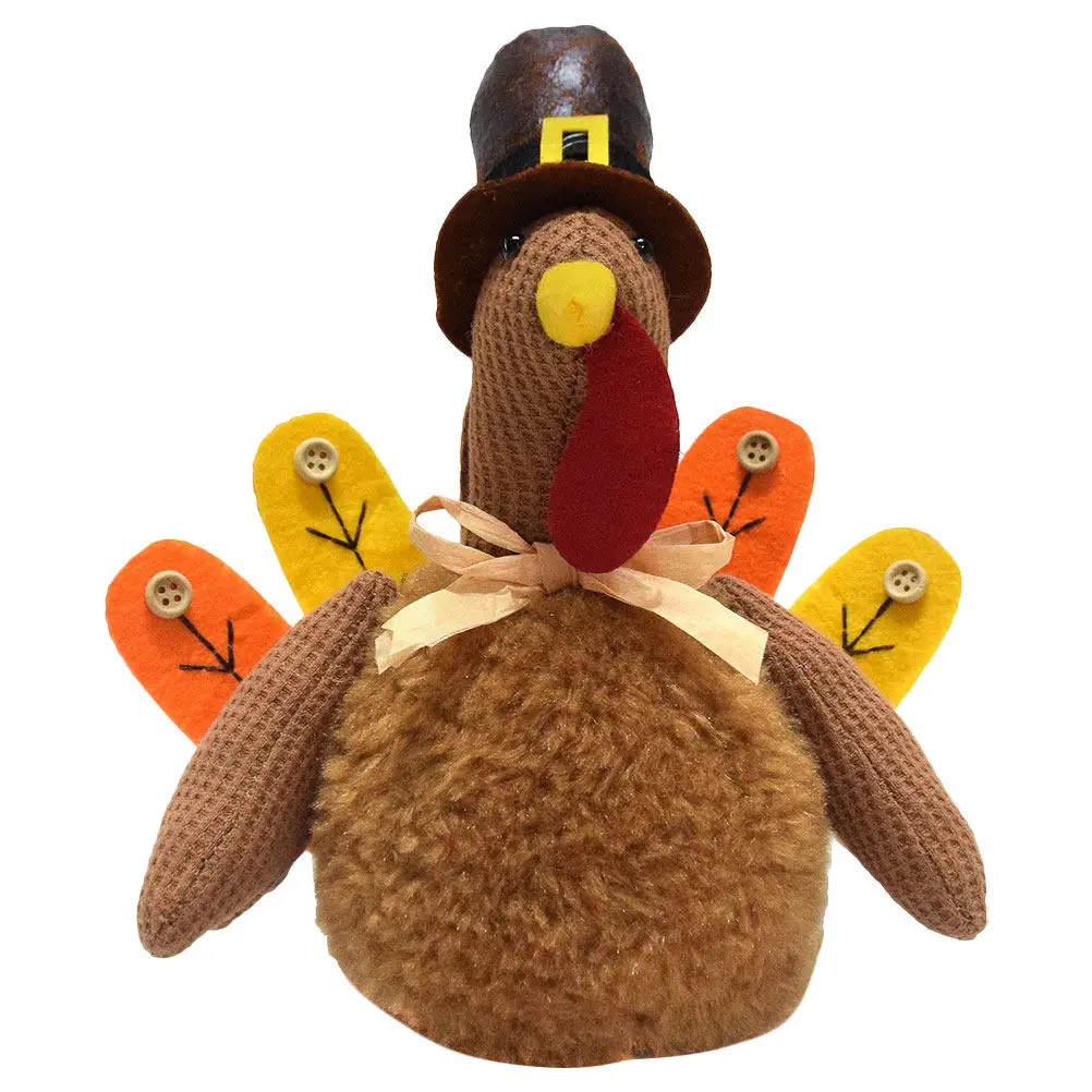 

Handmade Thanksgiving Turkey Soft Stuffed Animal Seasonal Harvest Festival Tabletop Decoration Fall Photography Prop Autumn