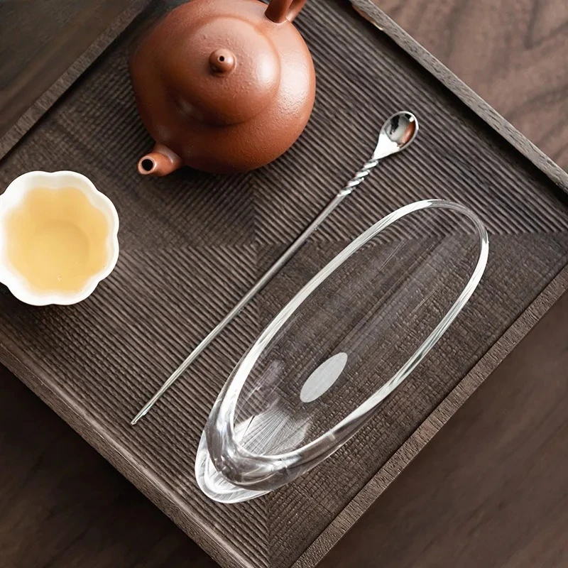 

Прозрачная хрустальная чайная ложка-совок ручной работы, для дома, для чая, китайская посуда, декоративный подарок