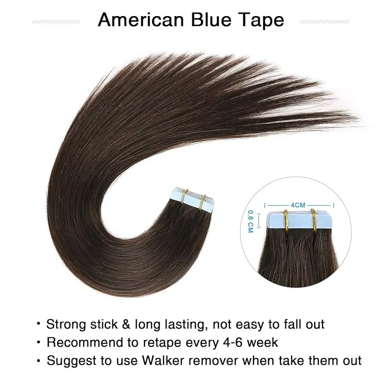 Hair Extension Tape 100% Remy Human Hair Premium Straight Hair Invisible Seamless Skin Wefts Hair Straightening Tape 14-26 Inch