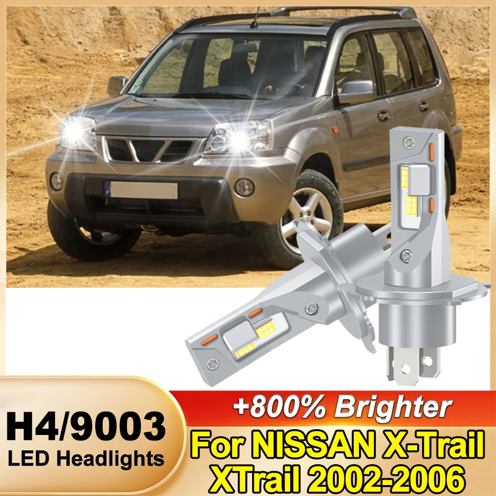 

2 светодиодных автомобильных фонаря 32000LM Canbus H4 Turbo Lamp Hi/Lo Beam 6000K белого света 12V для NISSAN X-Trail 2002 2003 2004 2005 2006