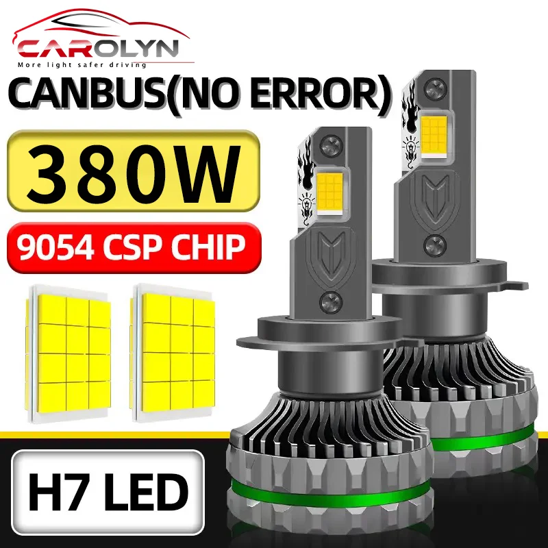 CAROLYN 2PCS H7 H4 LED Headlight Canbus HB4 H11 H1 H8 9012 HB3 9005 9006 9012 Hir2 4 Copper Tube 9054 CSP Auto Fog Light Bulb