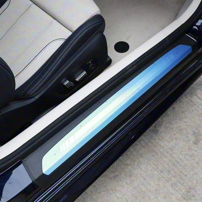 For BMW 8 Series G14 Real Dry Carbon Fiber 2019-2022 Interior Door Sill Scuff Plate Welcome Cover Pedal Modification Accessories